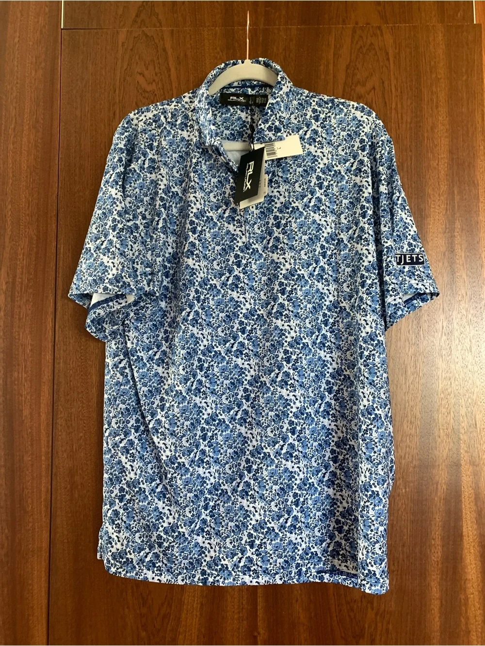 Ralph Lauren Blue White Floral Short Sleeve Polo